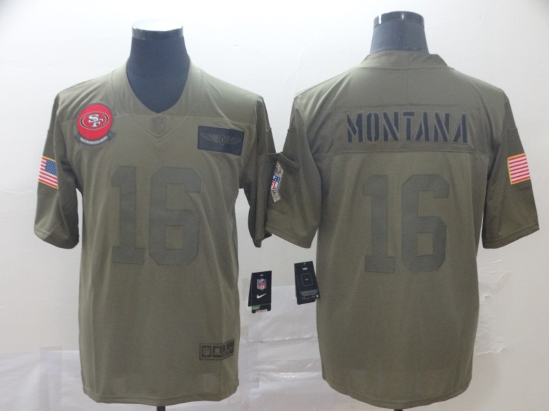 Men's San Francisco 49ers Joe Montana #16 Brown Jersey